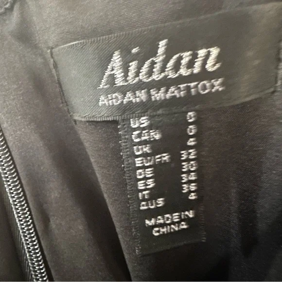 Aidan by Aidan Mattox black white floral lace mini dress one-shoulder bow NWT - Picture 10 of 10